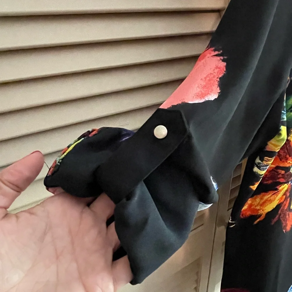 Black Floral Blouse - Picture 3 of 3